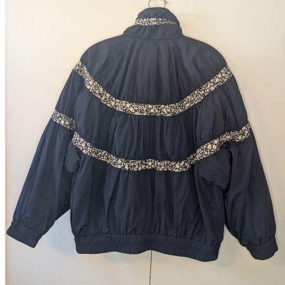 Free People Bomber Blue & Floral Jacket | XS| Zip Up - Picture 4 of 16